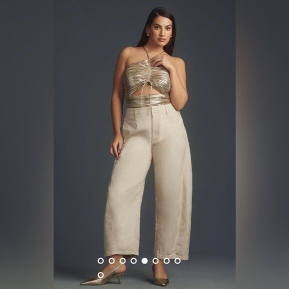 NWT Size 32 - Anthropologie Cotton Cropped Vintage Barrel Pants (NWT US$ 138) - Picture 2 of 16